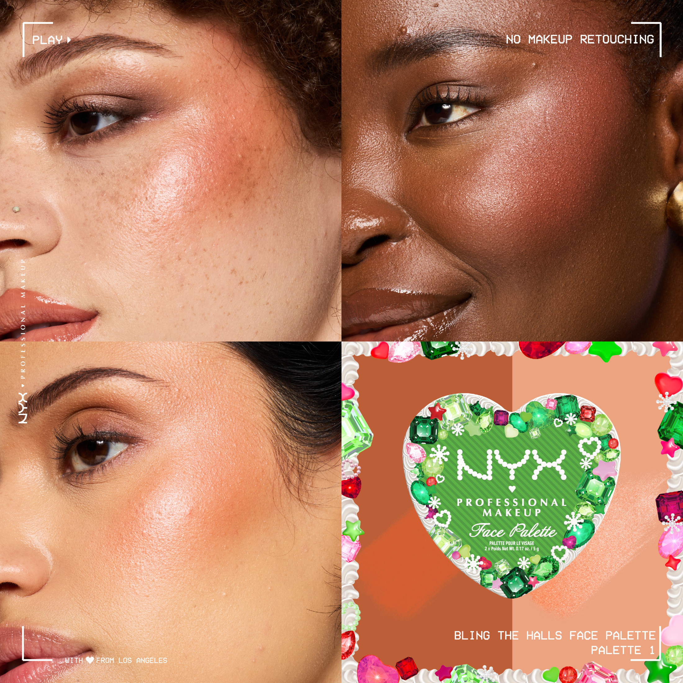 NYX Professional Makeup Holiday 2026 - Cheek Makeup Blush and Highlighter Face Palette, Hot Gem & Topaz, 1 kit