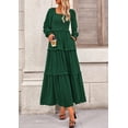 thumbnail image 4 of Vestido PRETTYGARDEN 2025 Maxi Verde Oscuro Manga Larga Talla S, 4 of 8