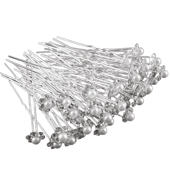 DESIGNICE 40 Pcs Bobby Pins,Diamond-Set Flower Hair Pins,Firm Fixation Hair Styling Accessories