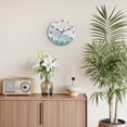 thumbnail image 2 of Large Wall Clock 14 Inch Teal Coastal Beach Round&nbsp;Silent Decorative Wall Clocks Battery Operated for Living Room Bedroom Kitchen Classroom Decor, Sea Water Ocean Waves, 2 of 7