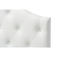 thumbnail image 3 of Baxton Studio Myra Modern and Contemporary White Faux Leather Upholstered Button-Tufted Scalloped Twin Size, 3 of 5