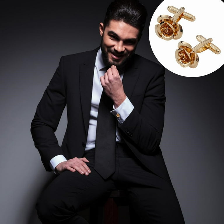 Jonwo Red Crystal Gemstone Cufflinks For Men Lady In Gift Case Silver Round Men's Cufflinks Jewelry Set For Wedding Anniversary Business Party Events Tuxedo Dress Shirt