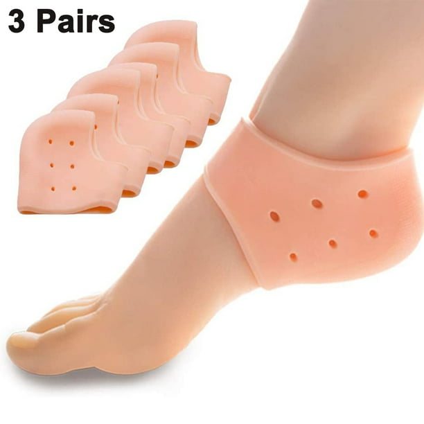 3 pares de taloneras transpirables para fascitis plantar, almohadillas para el talón ideales para aliviar el dolor de talón, curar talones secos y agrietados, tendinitis de Aquiles, para hombres y