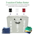 thumbnail image 3 of Esonmus Pliable Sac à Linge 3 Sections Pliable Panier à Linge Tissu Oxford Durable Panier à Linge Trieuse Sac de Rangement Multifonction Portable avec Poignée en Alliage, 3 of 7