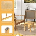 thumbnail image 4 of Costway Taburete de Bambú con Asiento de Ratán, Reposapiés Otomano con Almohadillas Antideslizantes, Taburete con Barra de Apoyo, Fácil Instalación, Taburete Pequeño para Vestidor/Sala de Estar, 4 of 6