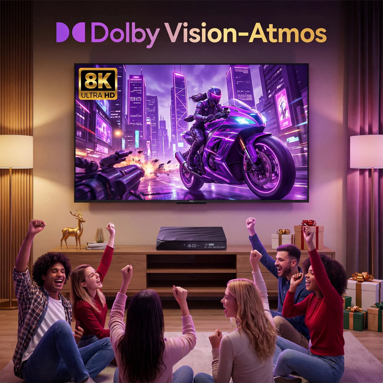 Vseebox V6 Max Upgraded Media Streamer, Bluetooth Voice Remote, 4K HDR Support