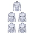 thumbnail image 1 of Guardurnaity Camisa transpirable para hombre Satén con mangas largas - Trabajo Boda o hogar Camisa para hombre Manga larga formal Grande gris Type2 NO2, 1 of 6