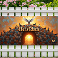 thumbnail image 5 of Easter Themed Banner with Hummingbirds Flowers and Butterflies He is Risen Backdrop Background Decor Party Supplies Photography Props Easter Celebration Church Events Spring Decorations, 5 of 7