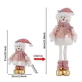 thumbnail image 2 of Muñeca de Navidad rosa estirable Papá Noel muñeco de nieve piernas largas muñecas de pie juguete decoración de Navidad ornamento manualidad para regalo decoración del hogar, 2 of 2