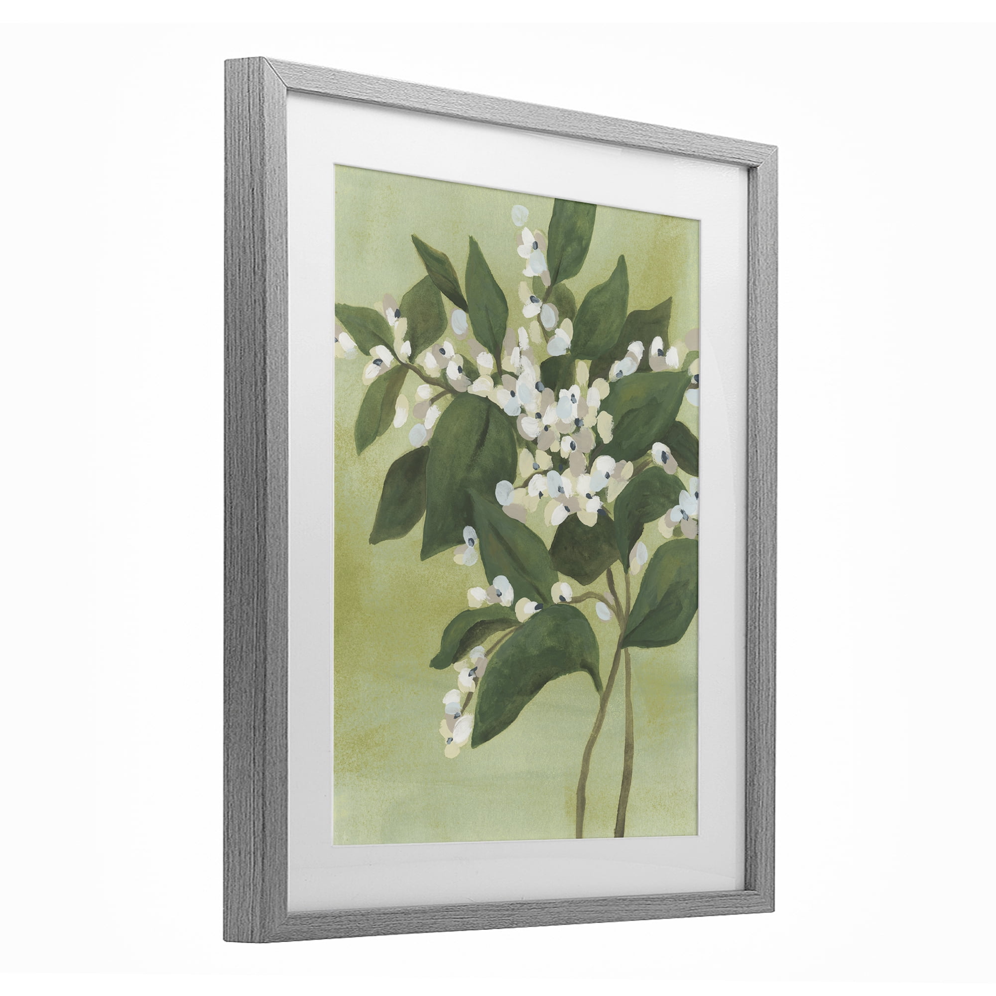 Stupell Industries Verdant Branch Bloom Gray Framed Print Under Glass, design by June Erica Vess