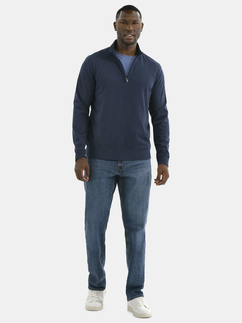 George Men's and Big Men's Knit Jersey Quarter Zip Pullover with