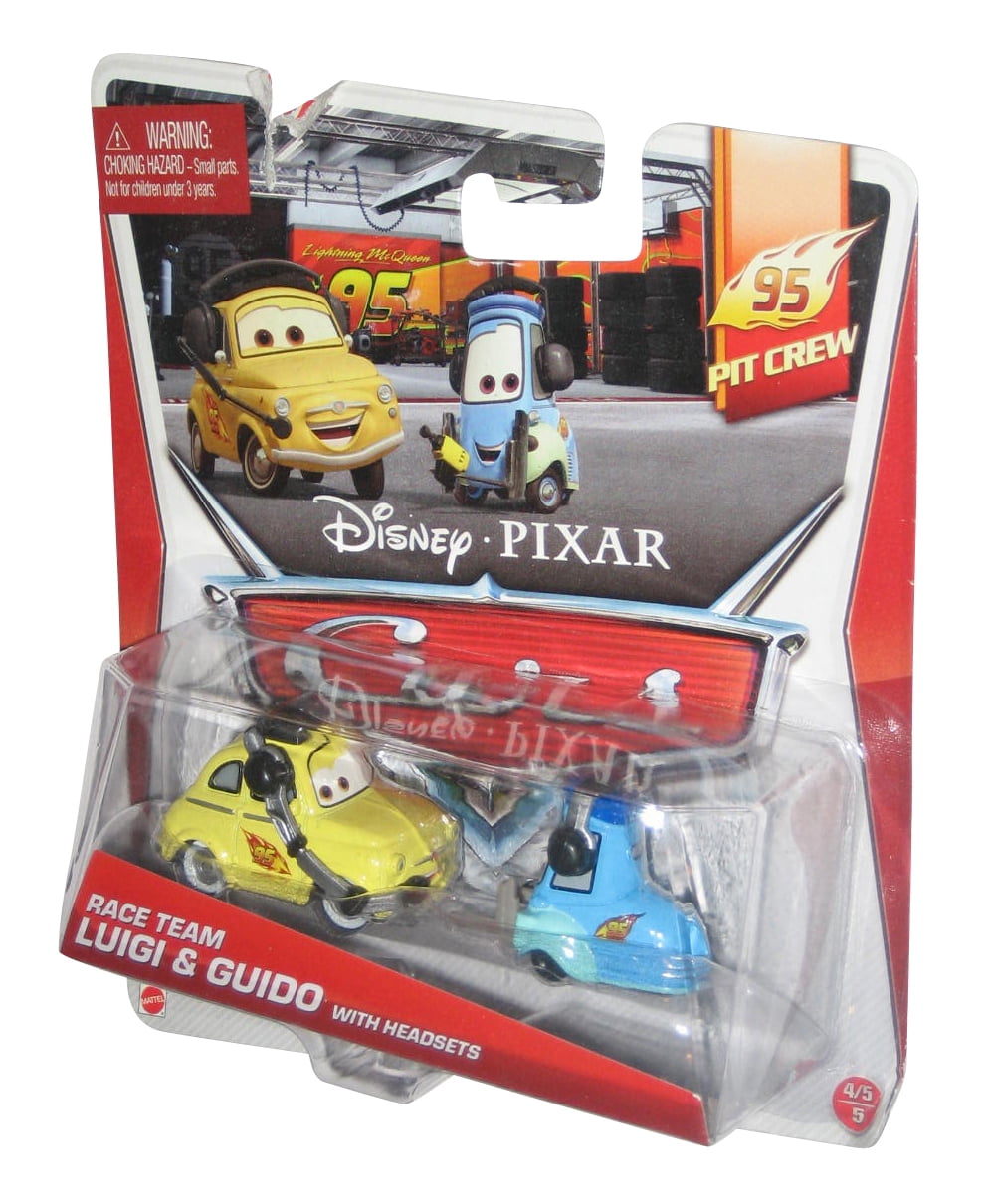 Disney Pixar Cars 95 Pit Crew Race Team Luigi & Guido Headsets Toy Car