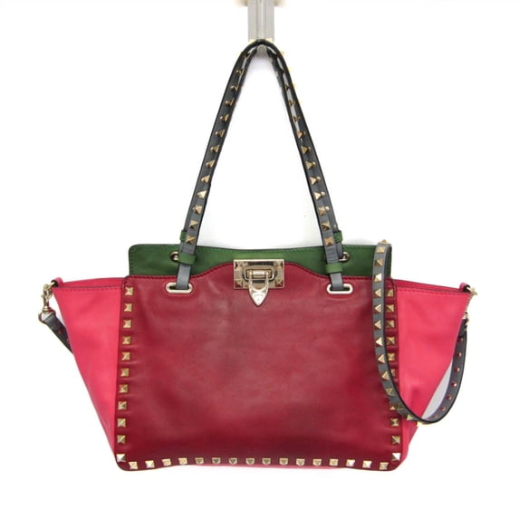 Pre-Owned Valentino Garavani Rock Studs Italian Pop Colors Women's Leather Shoulder Bag,Tote...