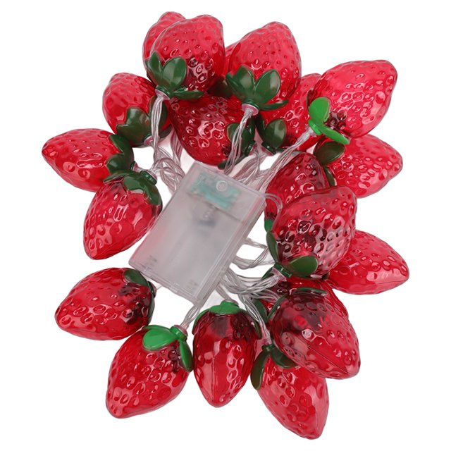 Luces de 9.8 Pies 20 Lindos de la Cuerda de fruta Luces de Cuerda de la Lámpara de Fresa que Funcionan Con Batería para Fiestas Navideñas