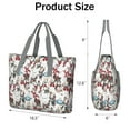 thumbnail image 3 of Tote Bag for Women - White Christmas Snowman Pattern Shoulder Bag - Large Utility Work Duffle Bag with Zipper Handbag for Travel, Work, Sprots, 3 of 5
