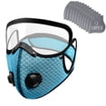 thumbnail image 2 of Reusable Face Mask with Detachable Eye Shield, Breathable Mesh Mask with 10 Exhalation Valves, Washable Anti‑Dust Protective Mask for Cycling Outdoor Daily Use Light Blue, 2 of 4