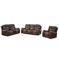 thumbnail image 2 of Pemberly Row Leather Modern Living Room Manual Reclining Sofa Set in Brown, 2 of 8