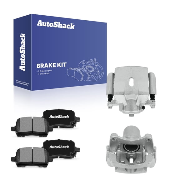 AutoShack Front Brake Calipers & Ceramic Brake Pads for Chevrolet, Pontiac & Saturn, Malibu 2004-2006 Solstice 2006-2009 Sky 2007-2010 G6 2005, FWD RWD L4 2.0L 2.2L 2.4L V6 3.5L