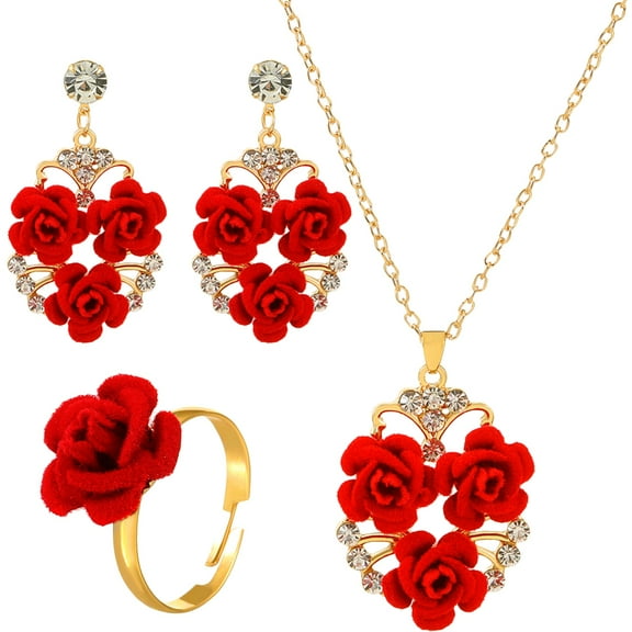 NIAIZEK earring necklace set Vintage Alloy 1 Set Jewelry for Women Wedding 16.1*0.8in