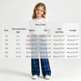 thumbnail image 2 of Girls Plaid Pants with Pockets Casual Baggy Elastic Waist Drawstring Fall Fashion Kids Wide Leg Pants Blue 5T, 2 of 5