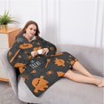 thumbnail image 5 of Oversized Wearable Blanket Hoodie,Trick or Treat Halloween Pattern Sherpa Blanket Hoodie with Super Pockets,Super Warm Fuzzy Pullover for Women & Men, 5 of 6