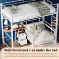 thumbnail image 5 of Ktaxon Twin over Twin Bunk Bed with Desk and Stoarge Drawers, Metal Loft Bed Frame, White, 5 of 10