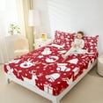 thumbnail image 4 of Castle Fairy Cartoon Santa Claus Deer 4 Pieces Queen Sheet Sets for Kids Child,Xmas Festival Ultra Soft Flat Sheet,Merry Christmas Queen Fitted Sheet,Super Cozy Room Decor, 4 of 7