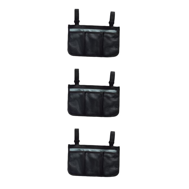 Wosthever Wheelchair Side Bag Pouch Bed Organizer Pocket Rail Phone Type1