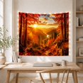 thumbnail image 5 of Autumn Forest with Vibrant Red and Orange Leaves at Sunset, Serene Rustic for Nature Lovers, Forest Landscape Wall Art, Housewarming Gift Tapestry Wall Hanging for Bedroom and Living Room, 5 of 7