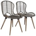 thumbnail image 1 of vidaXL Chaises de Salle à Manger 2 Pcs Rotin Naturel Brun, 1 of 5
