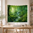 thumbnail image 5 of Floral Garden Verdant with Forest Around Cascading Waterfall, Mystical Fantasy for Space Lovers, Galaxy Room Decor, Mother'S Day Gift, Tapestry Wall Hanging for Bedroom and Dorm, 5 of 7
