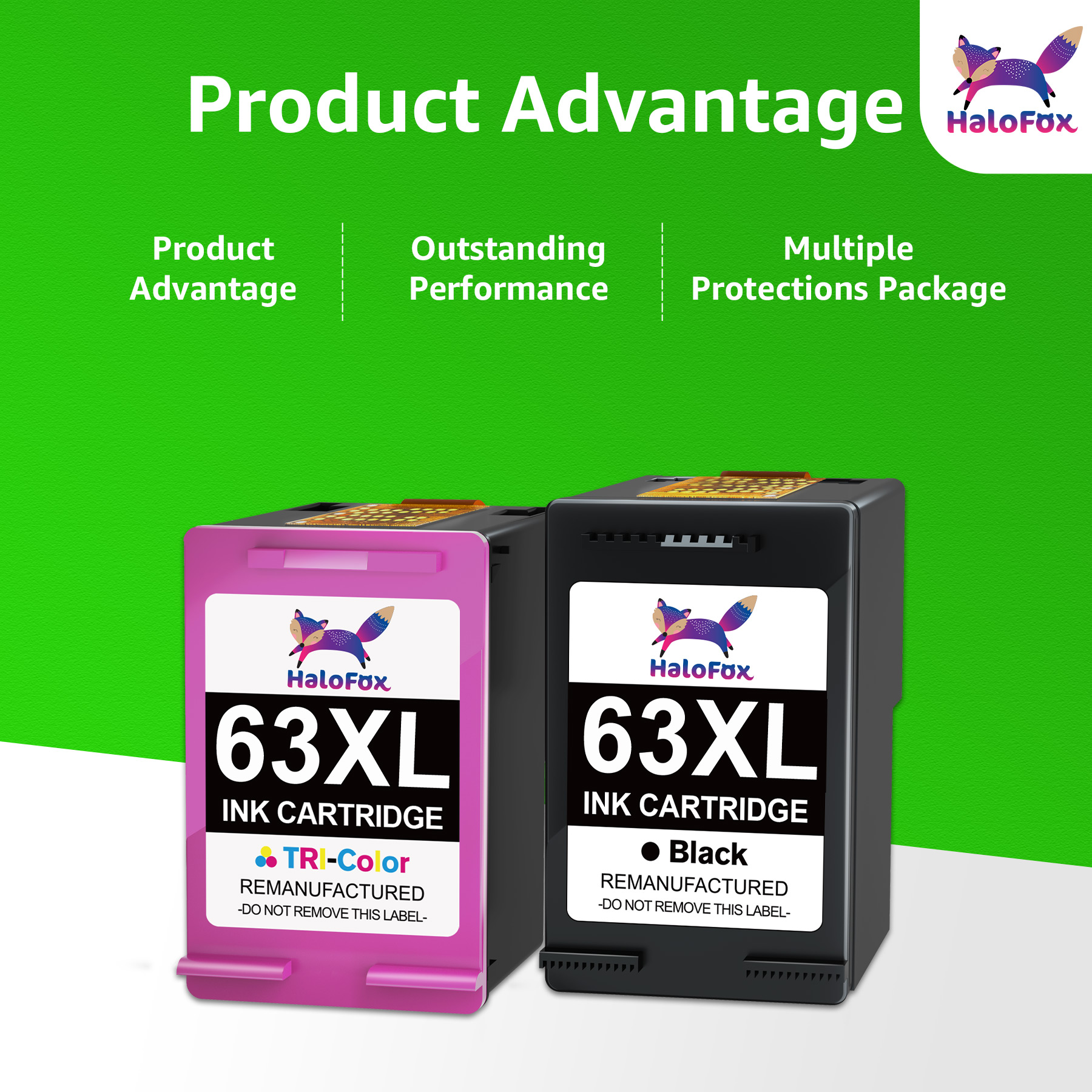 Halofox 63XL Ink Cartridges Combo Pack for HP Printers photo 3