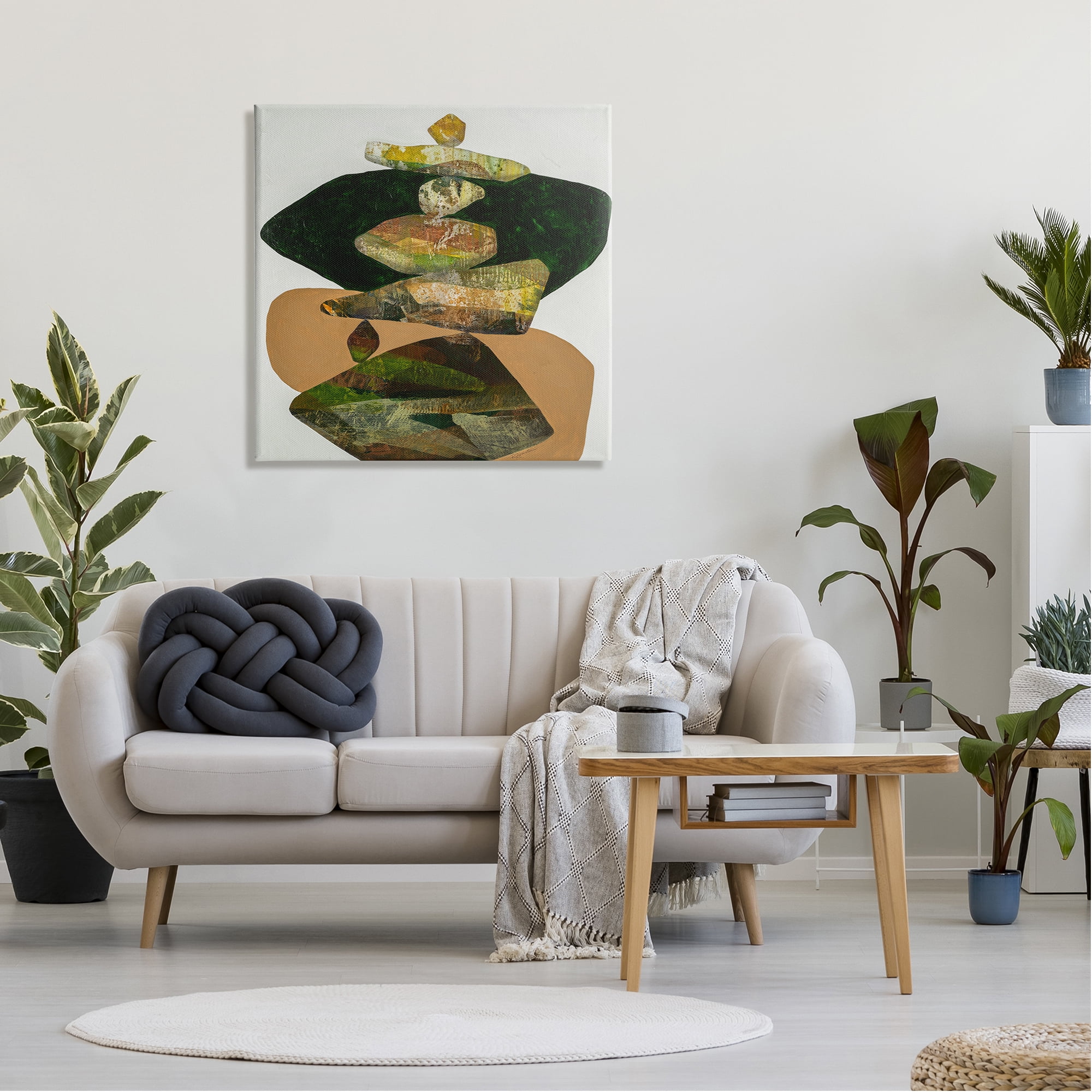 Stupell Stacked Rocks Contemporary Nature Abstract Painting Gallery Wrapped Canvas Print Wall Art