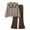 C184/Brown, variant on XIYON Cute Clothes For Girls Long Sleeve Stripe And Flared Pants Outfits 2 Piece Fall Winter Casual Tunic Shirt With Trousers Playwear Combo For Toddler Youth Kids 7-8 Years