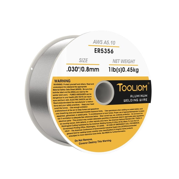 Alambre de soldadura TOOLIOM ER5356, bobina de aluminio de 0,8 mm y 0,45 kg