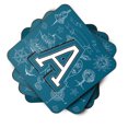 thumbnail image 2 of Letter A Sea Doodles Initial Alphabet Foam Coaster Set of 4, 2 of 3