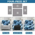 thumbnail image 6 of Xoenoiee Blue Marble Print Recliner Chair Covers, 4 Pieces Lazy Boy Recliner Cover for Recliner Chair, Soft Sofa Slipcover Furniture Protector Washable Sofa Cover for Pets Kids, 6 of 7