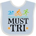 thumbnail image 3 of Inktastic Triathlon Sports Quote Must Tri Boys or Girls Baby Bib, 3 of 4
