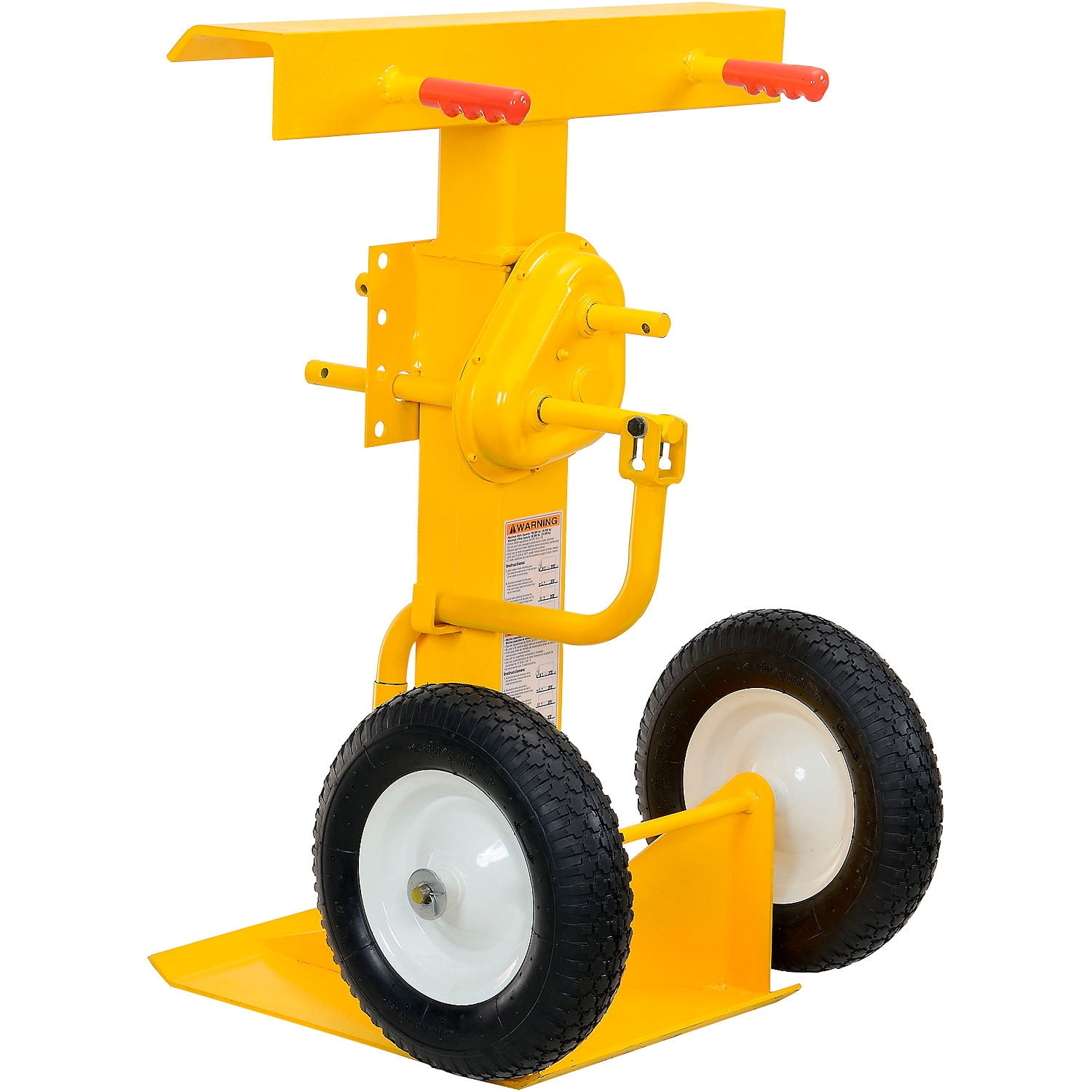 Global Industrial 985433 Hand Crank Trailer Jack Stand with Semi-Pneumatic Wheels, 100000 lbs