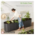thumbnail image 4 of 8x2x2ft Metal Raised Garden Bed, Oval Outdoor Deep Root Planter Box for Vegetables, w/ 4 Support Bars, 215 Gal Capacity - Beige, 4 of 7