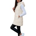 thumbnail image 6 of Cmfcve Womens Plus Size Full Zip Puffer Vest Long Hooded Sleeveless Padded Jacket Fall Winter Casual Quilted Warm Outerwear, 6 of 9