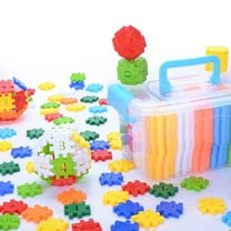 OUNONA 130-Piece Plastic Building Blocks Set for Kids, Assorted Colors, Educational Toy with Digital Matching Features