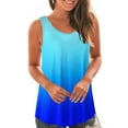 thumbnail image 2 of ZyeKqe Womens Tank Tops Dressy Casual Pleated Blouses Loose Fitted Tunic or Tops to Wear with Leggings Gradient Color, 2 of 7