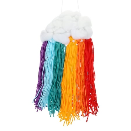 

NICEXMAS Woolen Yarn Rainbow Pendant Handmade Wool Woven Cloud Pendant Decorative Pendant