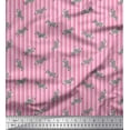 thumbnail image 1 of Soimoi Pink Cotton Duck Fabric Stripe & Wild Animal Printed Craft Fabric by The Yard 42 Inch Wide, 1 of 1