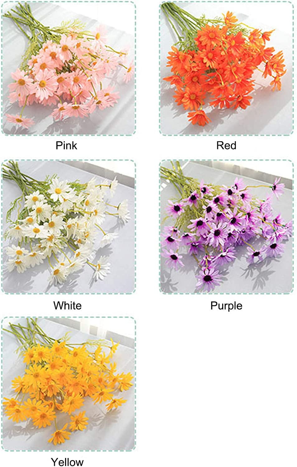  Framendino, 100 Pack Small Fake Flowers for Crafts Multicolor  Mini Silk Daisy Flower Heads for Wedding Home Decor DIY Scrapbooking  Garland Wreath Making : Home & Kitchen
