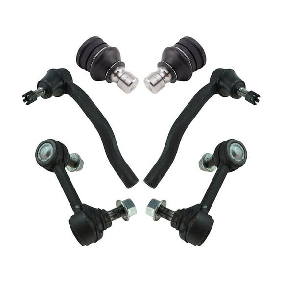 Front Ball Joint Sway Bar Link Tie Rod End Kit 6 Piece - Compatible with 2007 - 2015 Mazda CX-9 2008 2009 2010 2011 2012 2013 2014