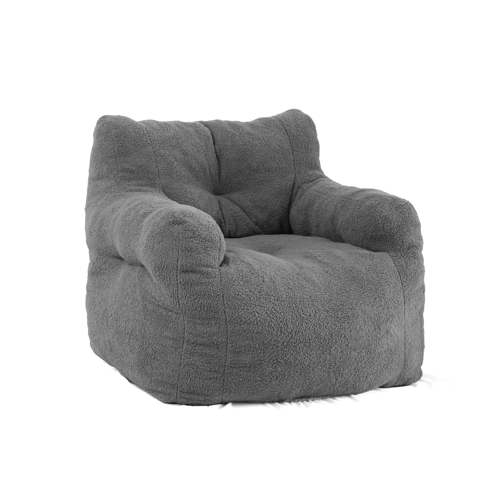 Baxluxe Bean Bag Chairs for Adults Kids Comfy Reading Chair Living Room Couch Home Sofa with Armrest Bean Bag Sofa with Filler Memory Foam Fluffy Lazy Sofa
