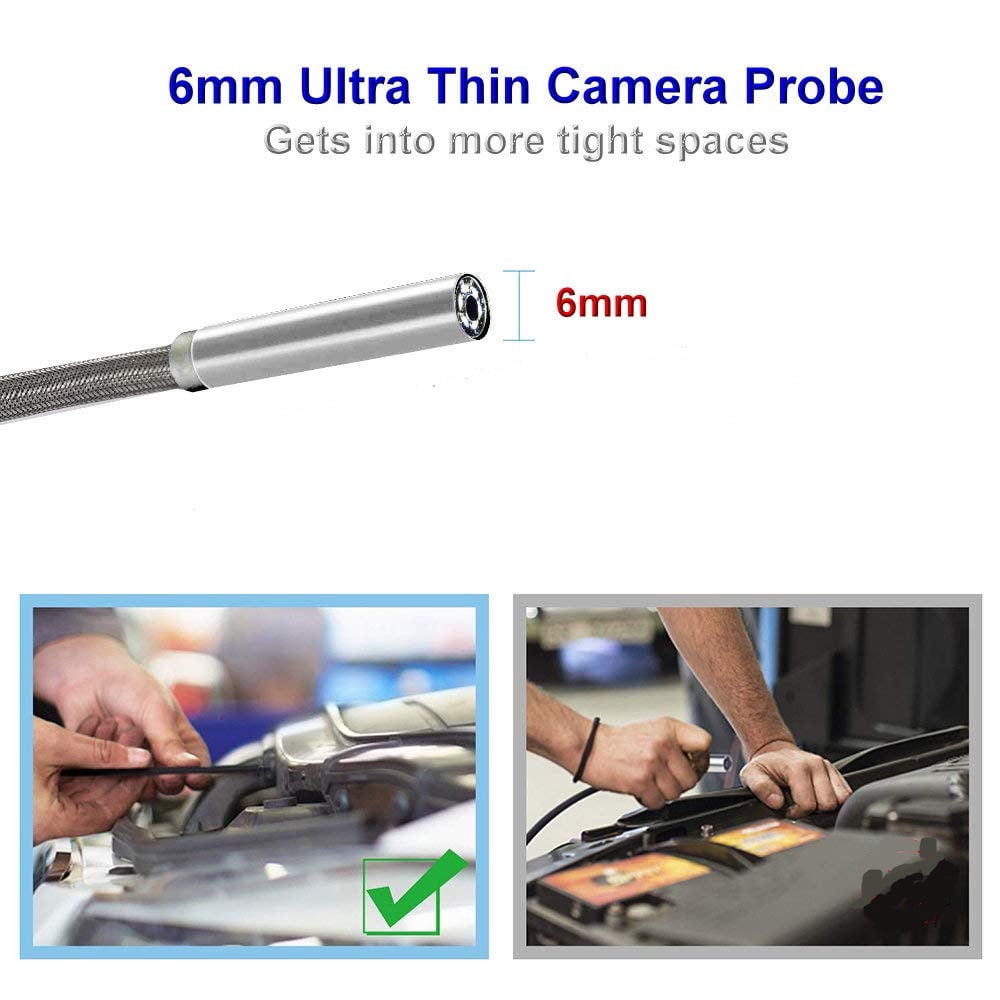 Vividia VA-150 Two-Way Articulating Borescope Videoscope Inspection Camera with 6.0mm Diameter 80cm Long Probe and 2.7" LCD Monitor 640x480 Resolution