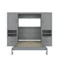 thumbnail image 5 of Harper & Bright Designs Full Murphy Bed Wall Bed with Closet, Full Size Cabinet Bed Folding Wall Bed with Storage Drawers and Shelves for Guest Room Office, Gray, 5 of 17
